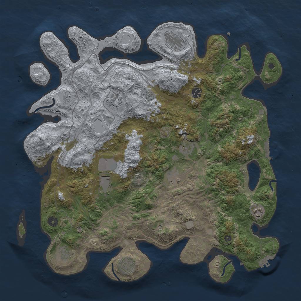 Rust Map: Procedural Map, Size: 4300, Seed: 566475744, 19 Monuments