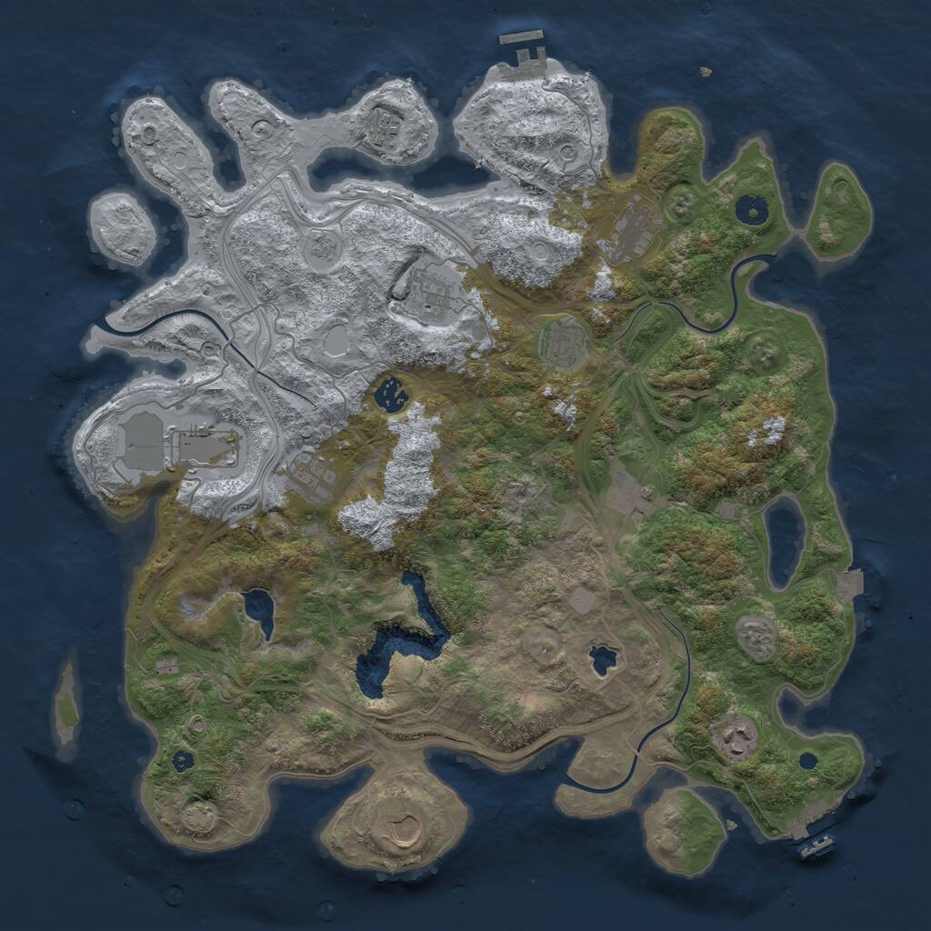 Rust Map: Procedural Map, Size: 4300, Seed: 566475744, 16 Monuments