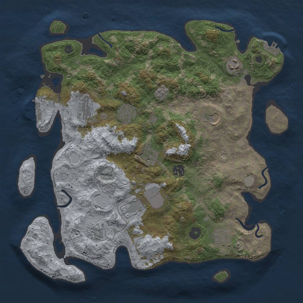 Rust Map: Procedural Map, Size: 3750, Seed: 1633695528, 19 Monuments