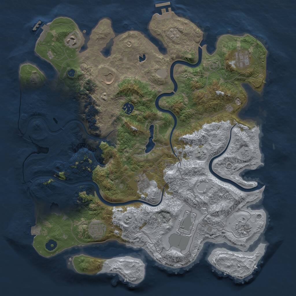 Rust Map: Procedural Map, Size: 4000, Seed: 131315, 15 Monuments