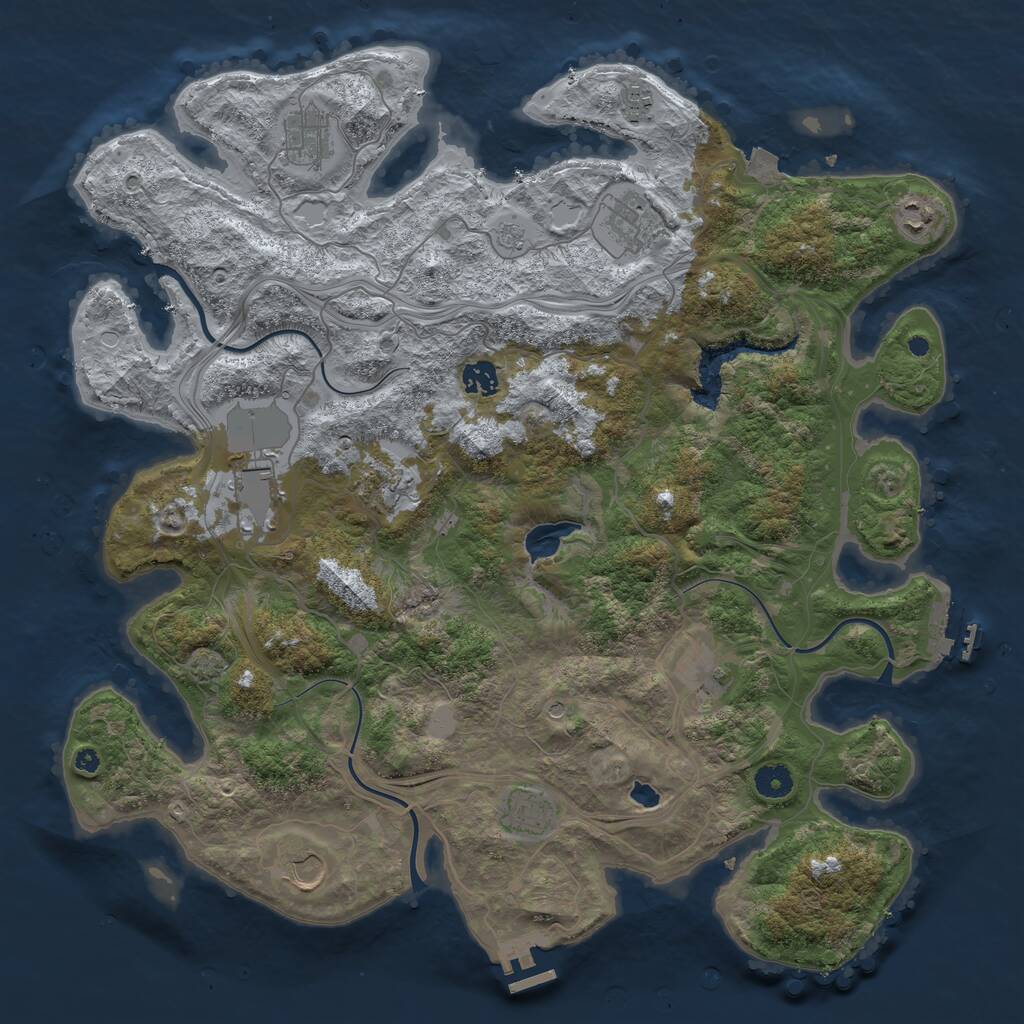 Rust Map: Procedural Map, Size: 4250, Seed: 1329766581, 16 Monuments