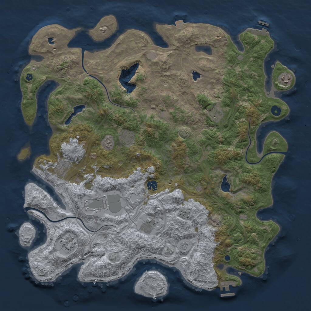 Rust Map: Procedural Map, Size: 4500, Seed: 1364055678, 15 Monuments