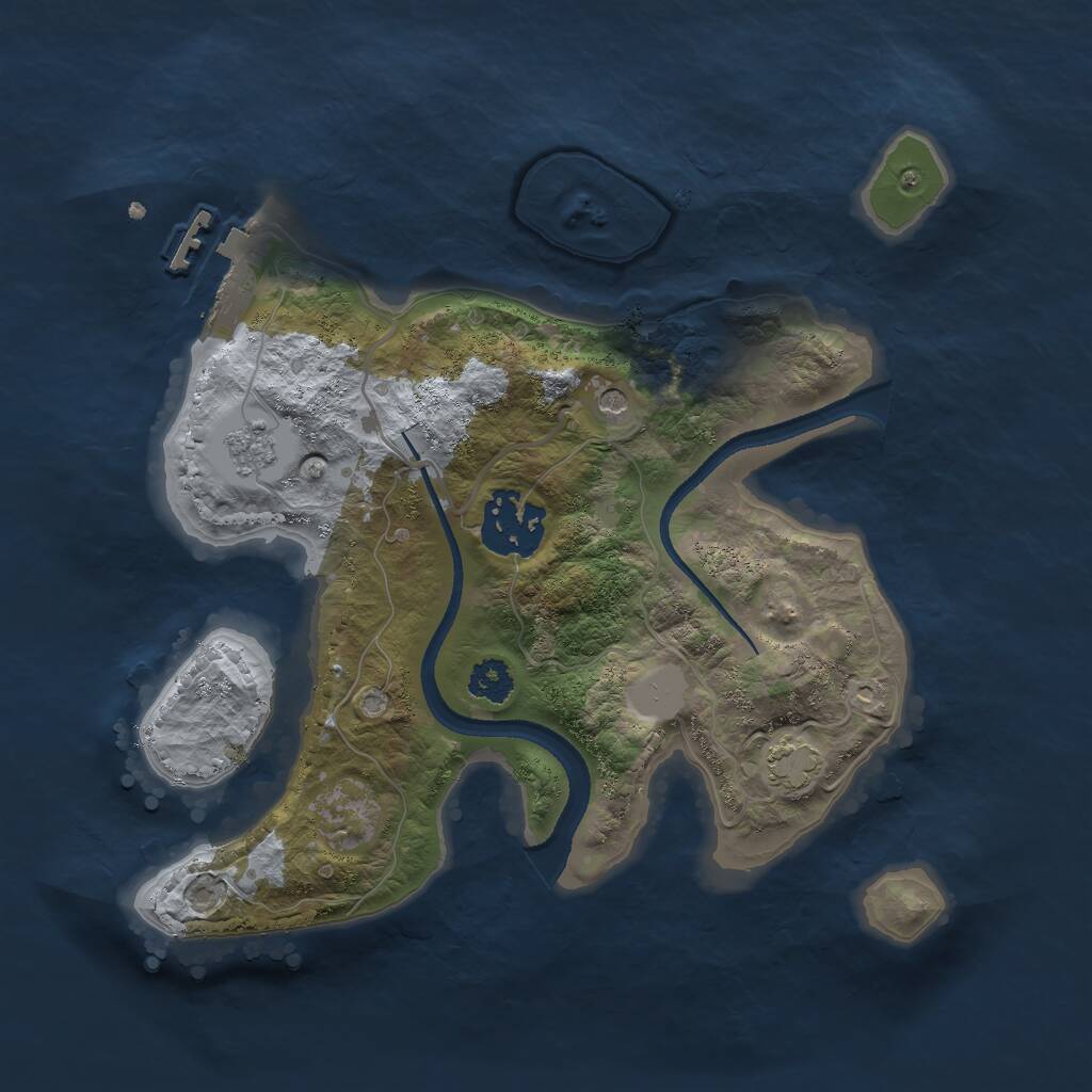 Rust Map: Procedural Map, Size: 2500, Seed: 6576576, 6 Monuments