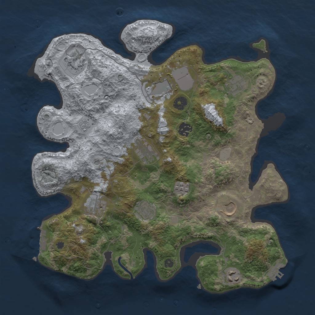 Rust Map: Procedural Map, Size: 3500, Seed: 1780834037, 19 Monuments