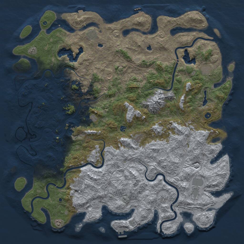Rust Map: Procedural Map, Size: 6000, Seed: 13249, 17 Monuments