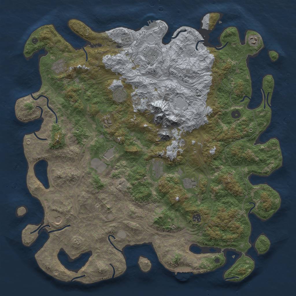 Rust Map: Procedural Map, Size: 5000, Seed: 30424681, 20 Monuments