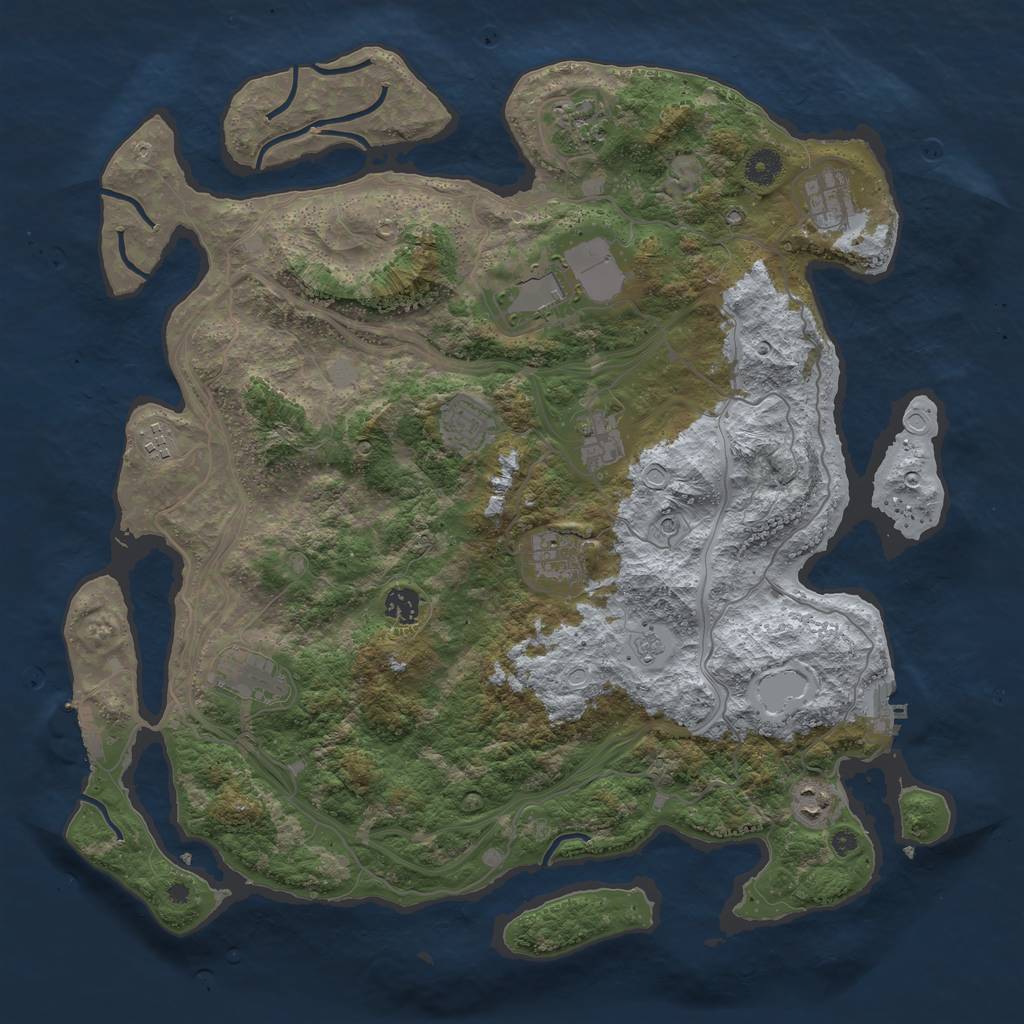 Rust Map: Procedural Map, Size: 4250, Seed: 1900315091, 19 Monuments