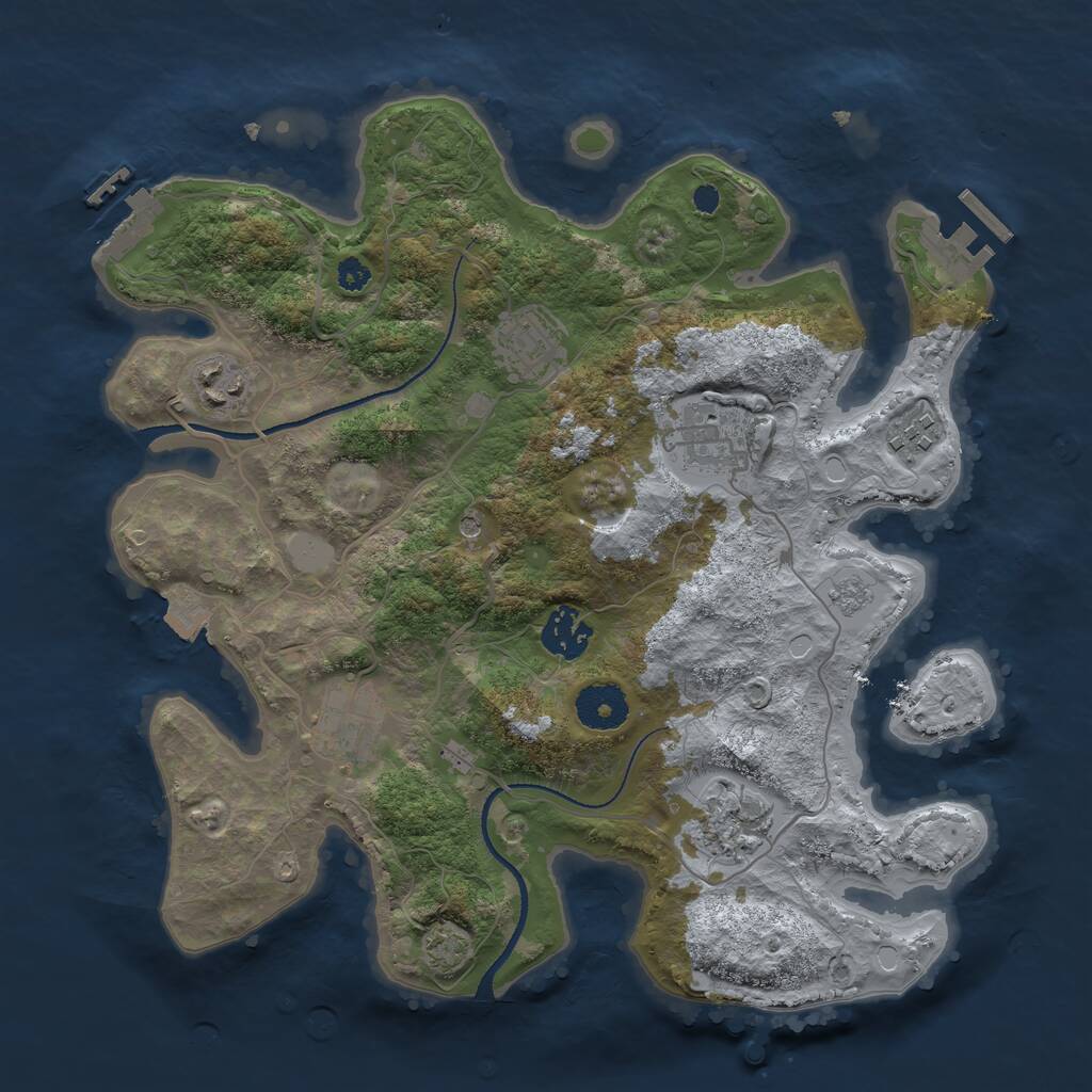 Rust Map: Procedural Map, Size: 3300, Seed: 5676, 13 Monuments