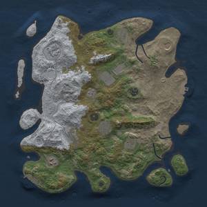 Thumbnail Rust Map: Procedural Map, Size: 3700, Seed: 709761445, 19 Monuments