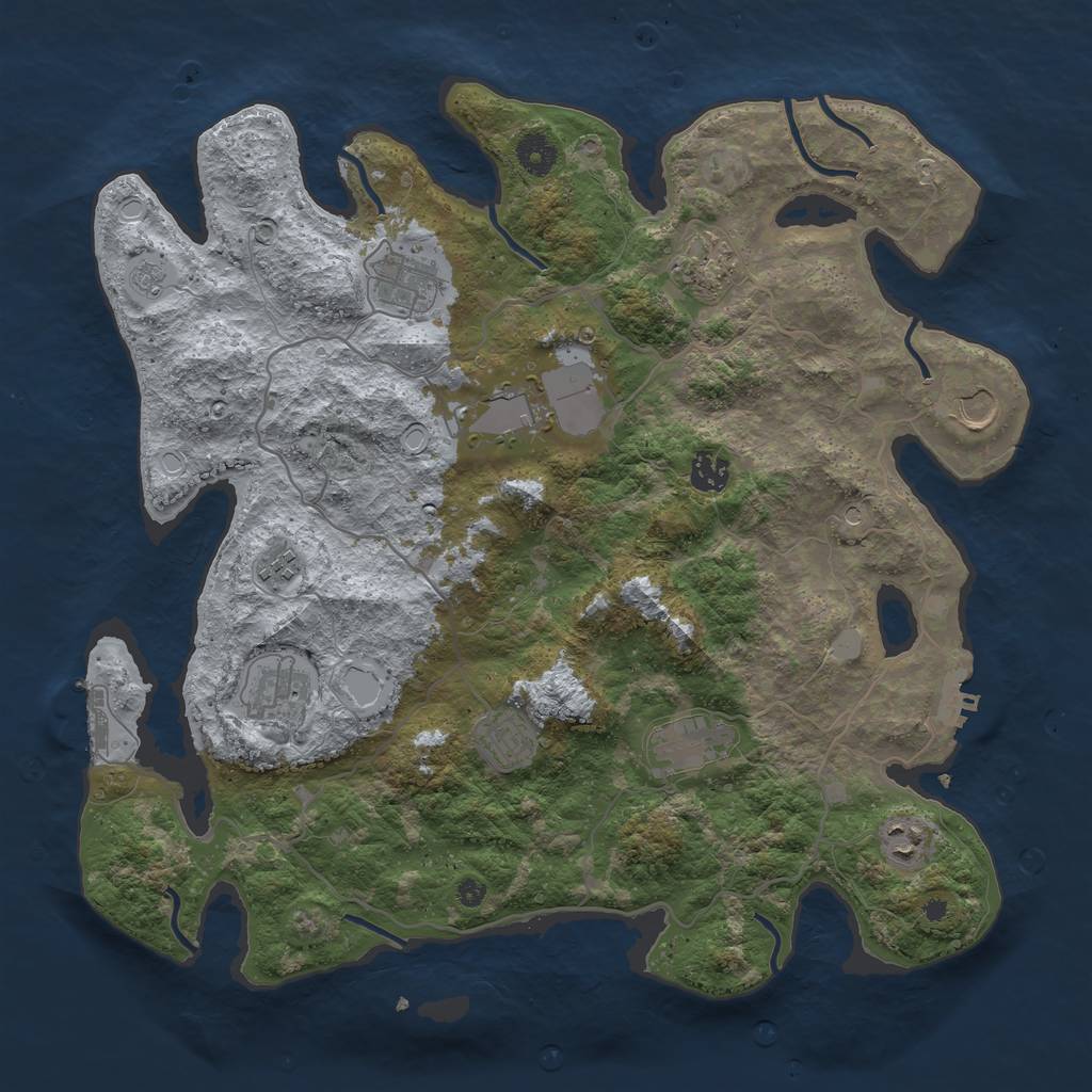 Rust Map: Procedural Map, Size: 4000, Seed: 1700080693, 19 Monuments