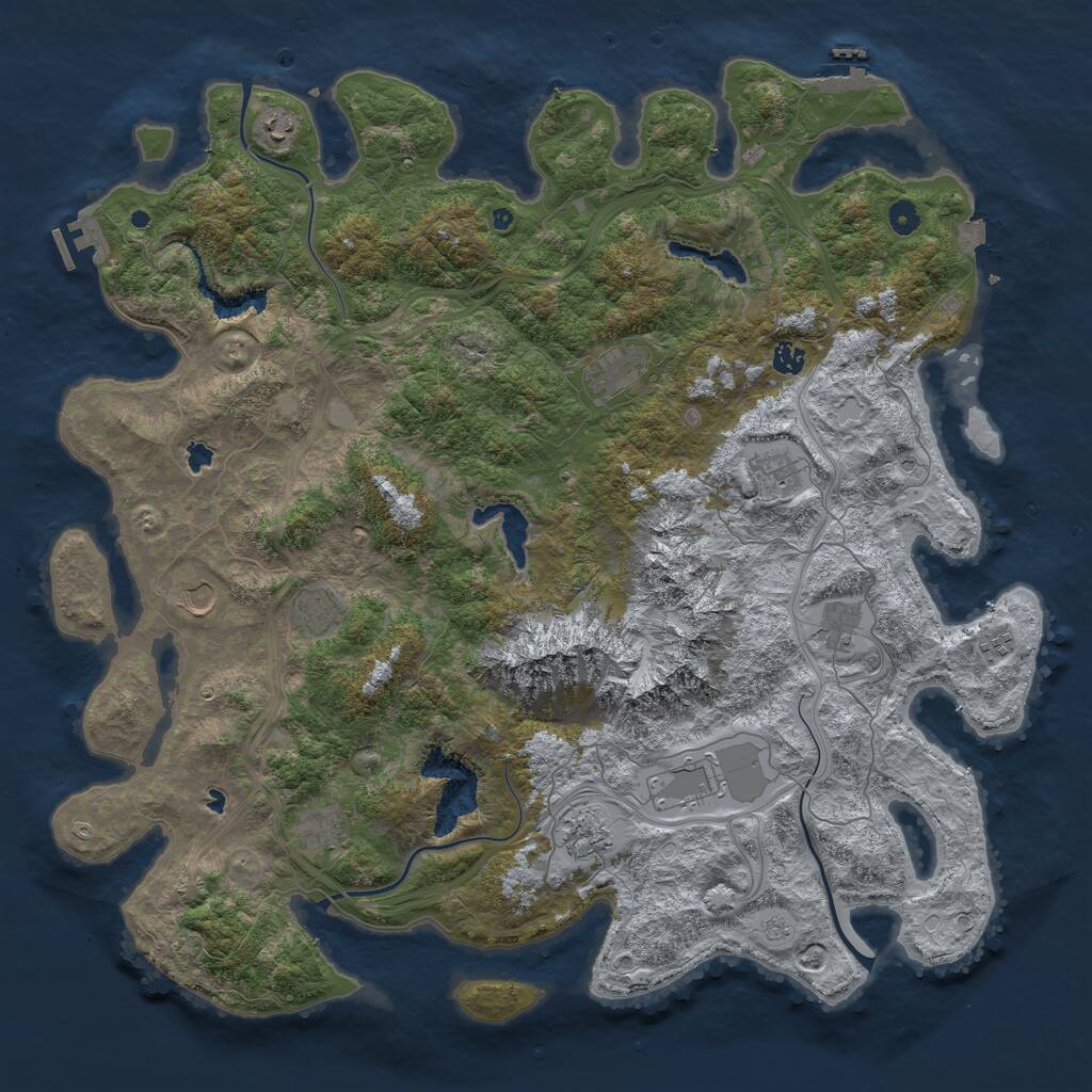 Rust Map: Procedural Map, Size: 5000, Seed: 192838420, 17 Monuments