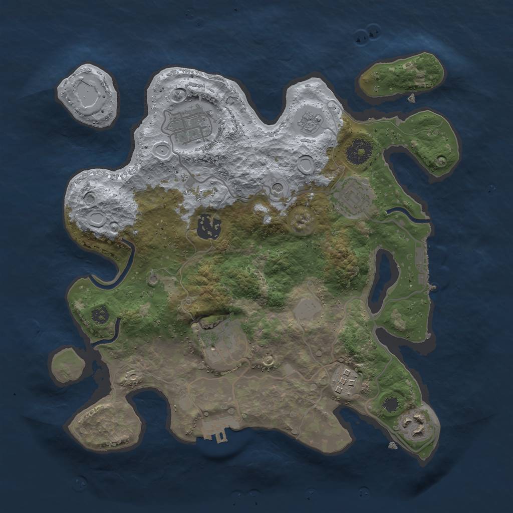 Rust Map: Procedural Map, Size: 3000, Seed: 905112791, 15 Monuments