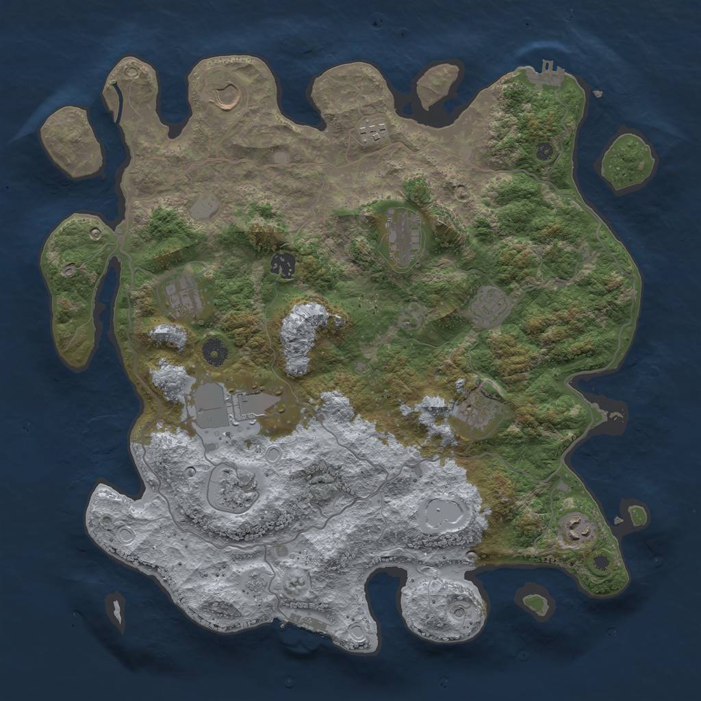 Rust Map: Procedural Map, Size: 4020, Seed: 6738, 19 Monuments