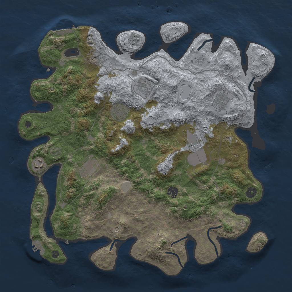 Rust Map: Procedural Map, Size: 4000, Seed: 13234, 17 Monuments