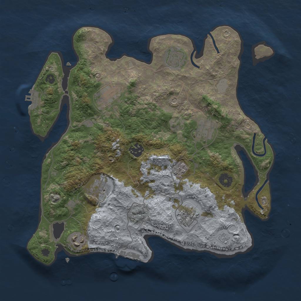 Rust Map: Procedural Map, Size: 3300, Seed: 428315, 17 Monuments