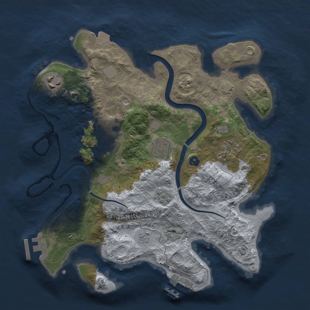 Rust Map: Procedural Map, Size: 3000, Seed: 347606450, 11 Monuments