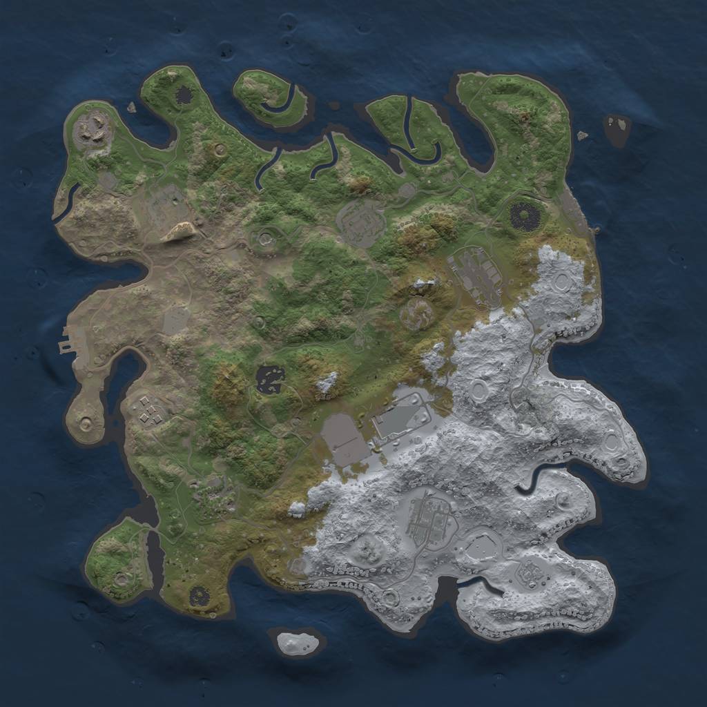 Rust Map: Procedural Map, Size: 3500, Seed: 879236793, 18 Monuments