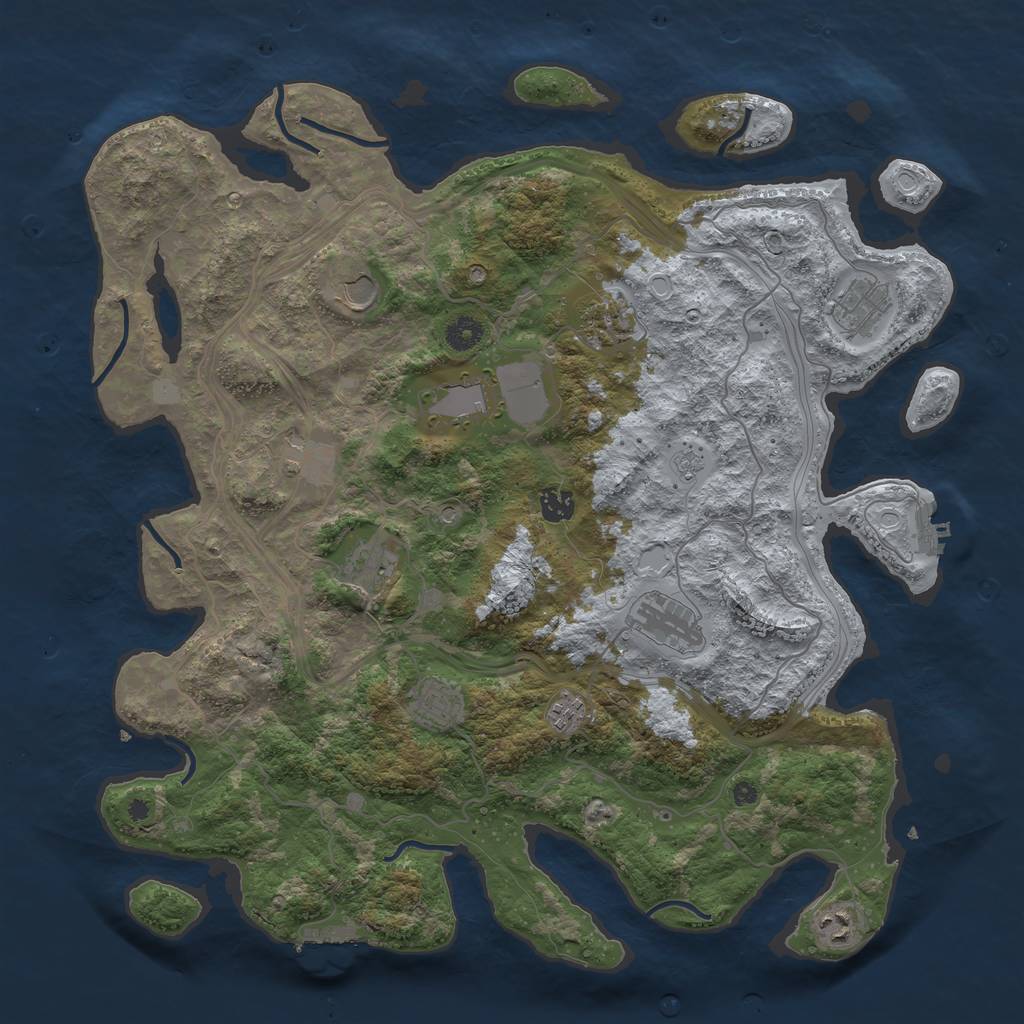 Rust Map: Procedural Map, Size: 4300, Seed: 447746329, 20 Monuments