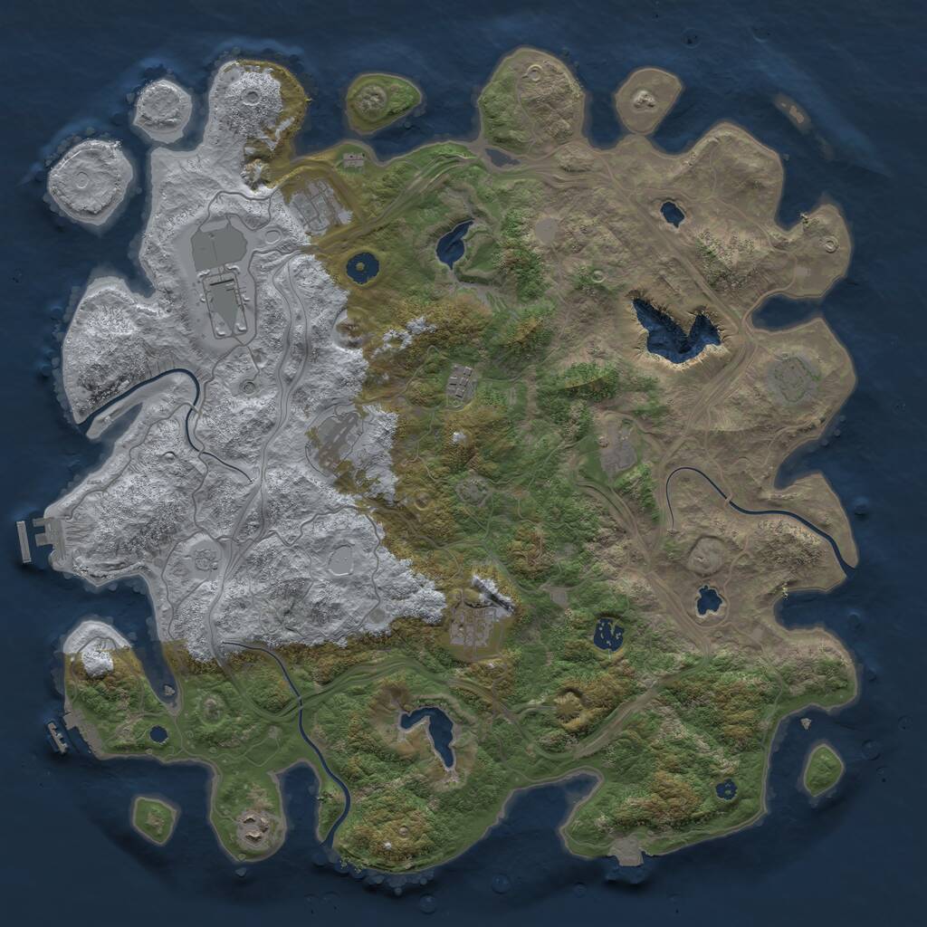 Rust Map: Procedural Map, Size: 4500, Seed: 1233797, 15 Monuments
