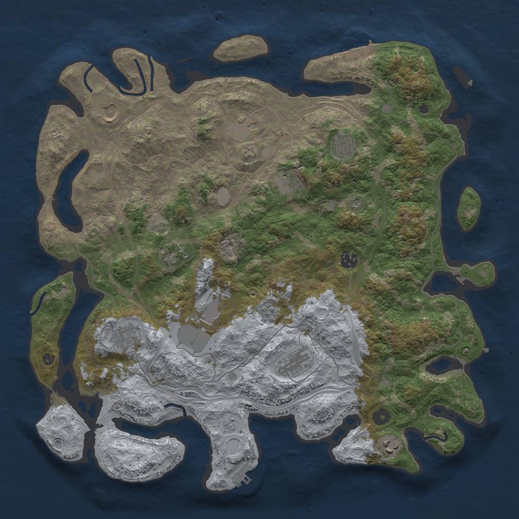 Rust Map: Procedural Map, Size: 4450, Seed: 11369, 20 Monuments