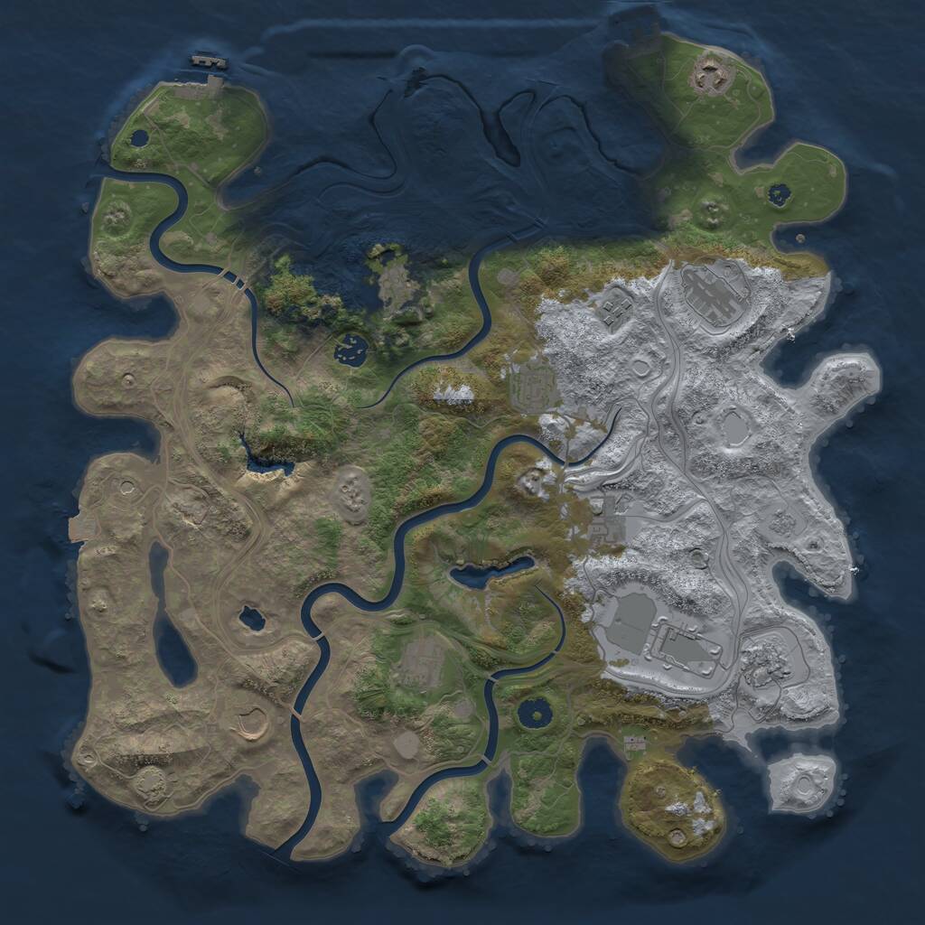 Rust Map: Procedural Map, Size: 4250, Seed: 124862346, 17 Monuments