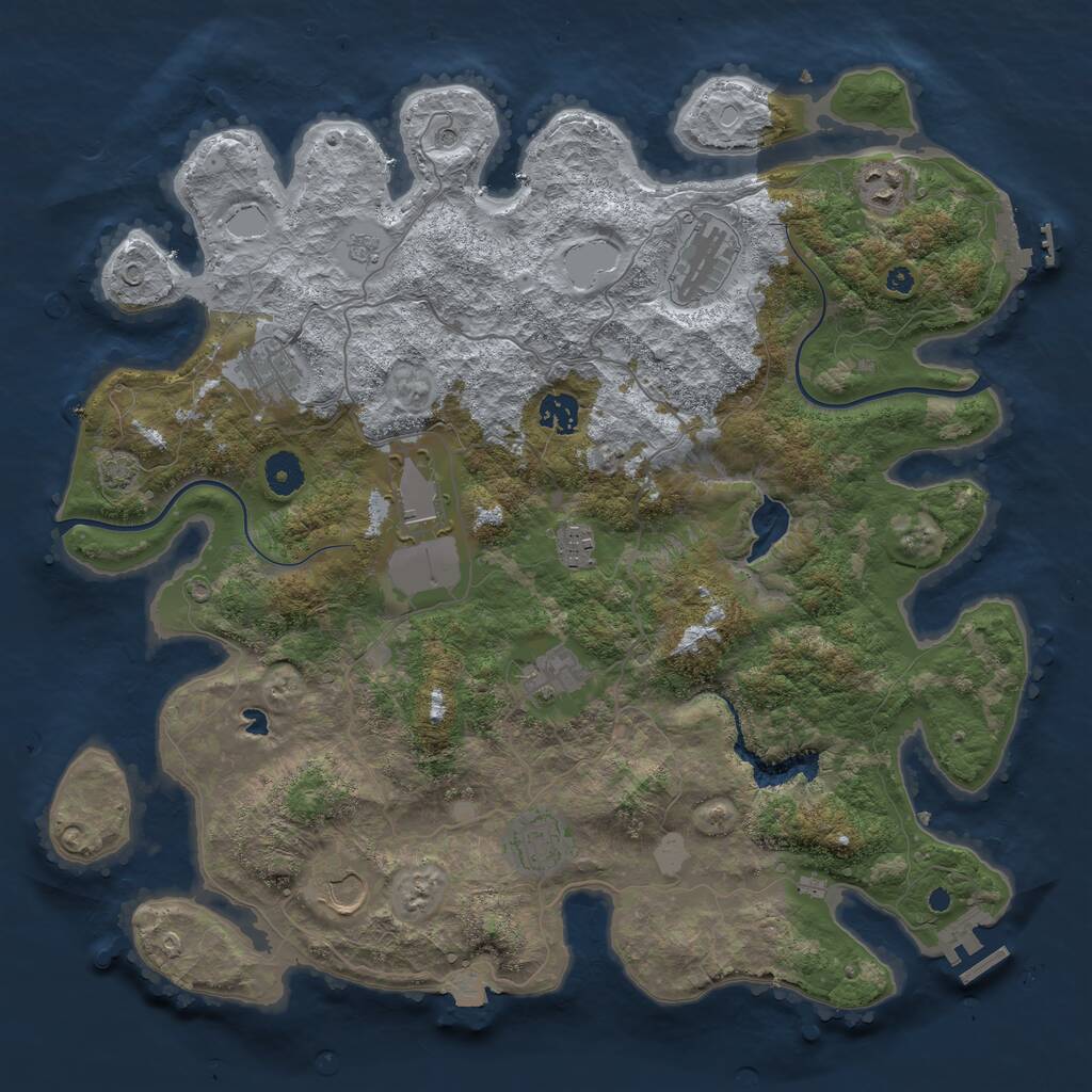 Rust Map: Procedural Map, Size: 4000, Seed: 1602614014, 15 Monuments