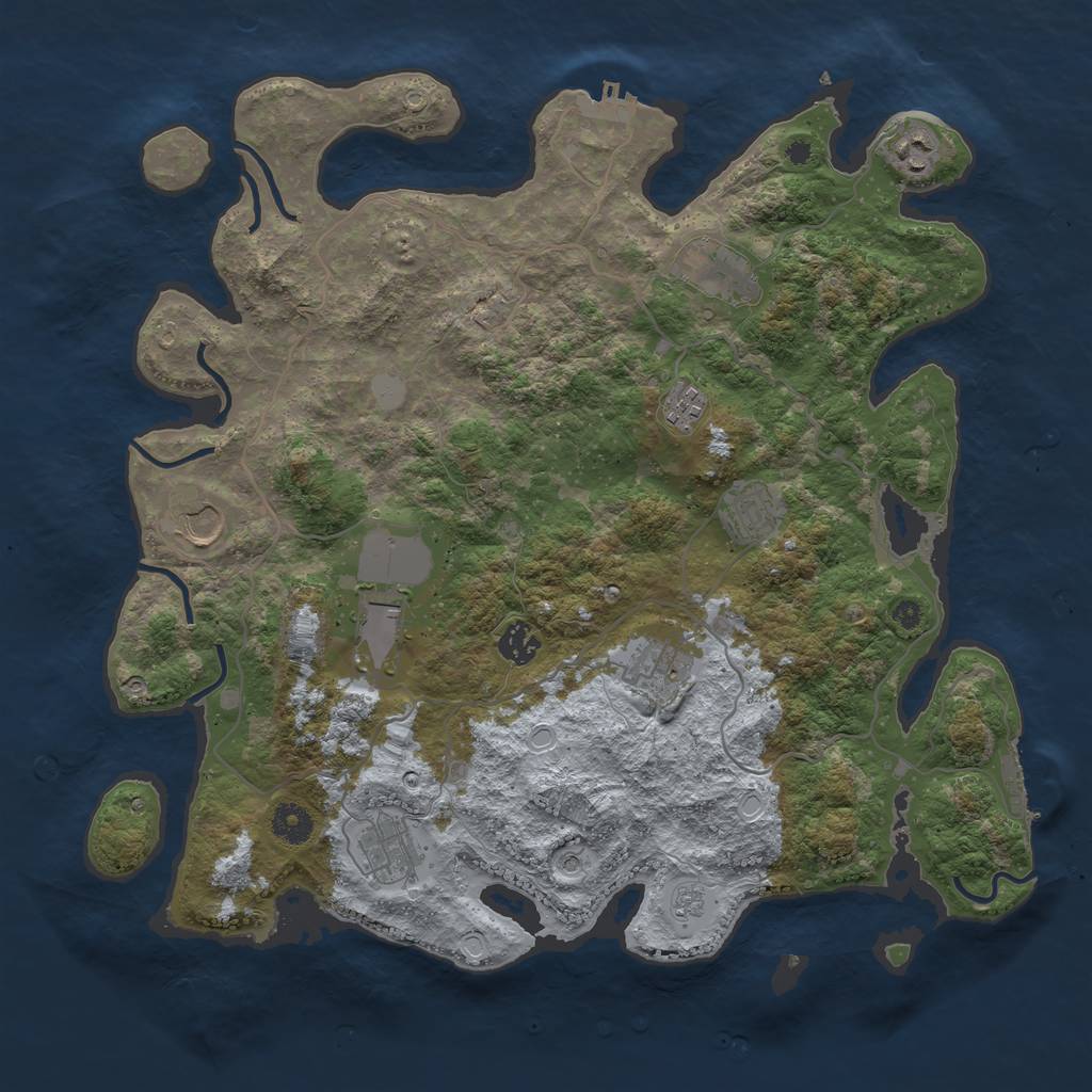 Rust Map: Procedural Map, Size: 4000, Seed: 210382, 18 Monuments