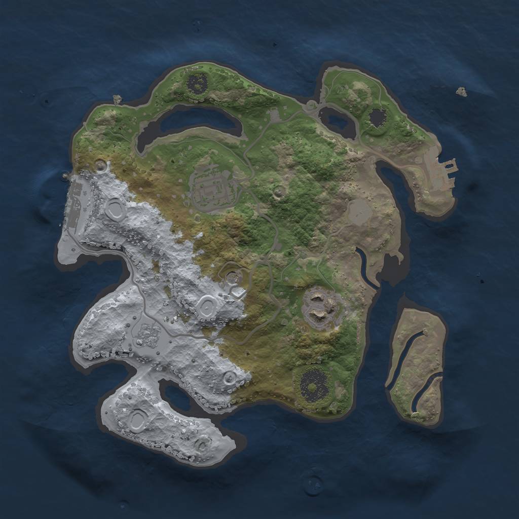 Rust Map: Procedural Map, Size: 2500, Seed: 56787, 11 Monuments