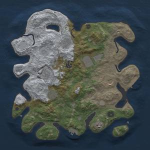 Thumbnail Rust Map: Procedural Map, Size: 3500, Seed: 2098660431, 17 Monuments