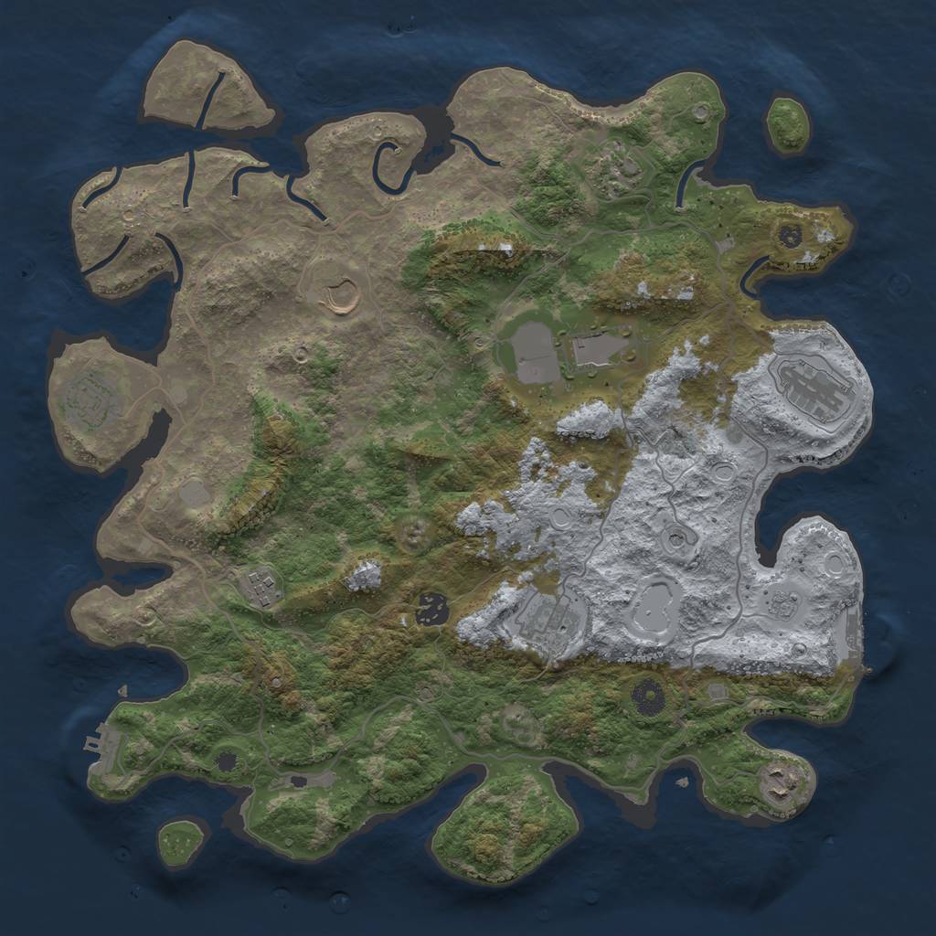 Rust Map: Procedural Map, Size: 4000, Seed: 1655210619, 18 Monuments
