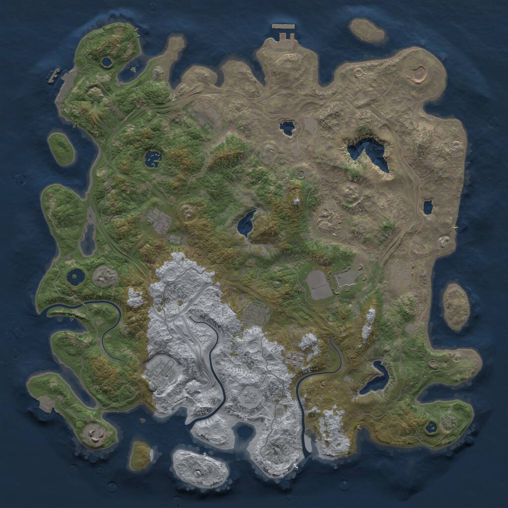 Rust Map: Procedural Map, Size: 4500, Seed: 682732120, 17 Monuments