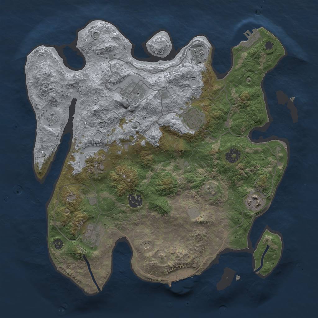 Rust Map: Procedural Map, Size: 3250, Seed: 2831, 16 Monuments
