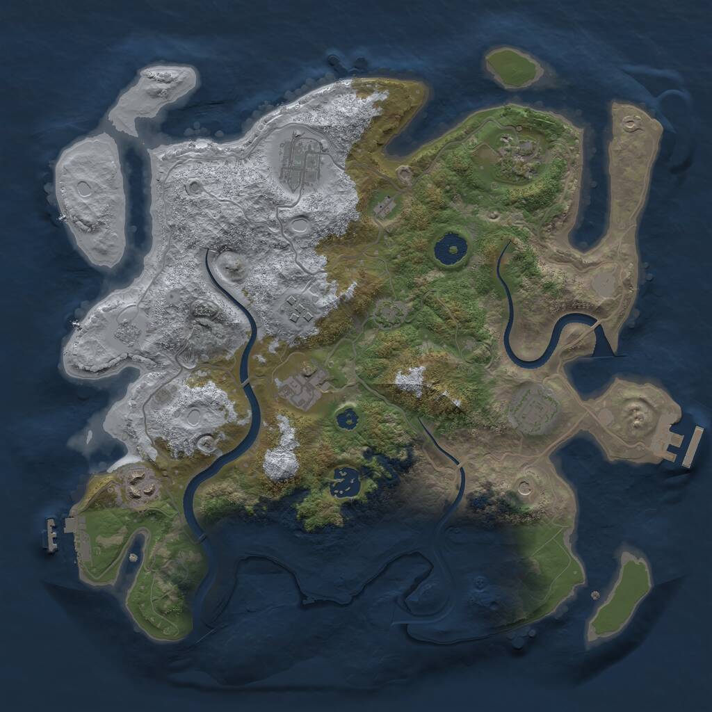 Rust Map: Procedural Map, Size: 3400, Seed: 8, 13 Monuments