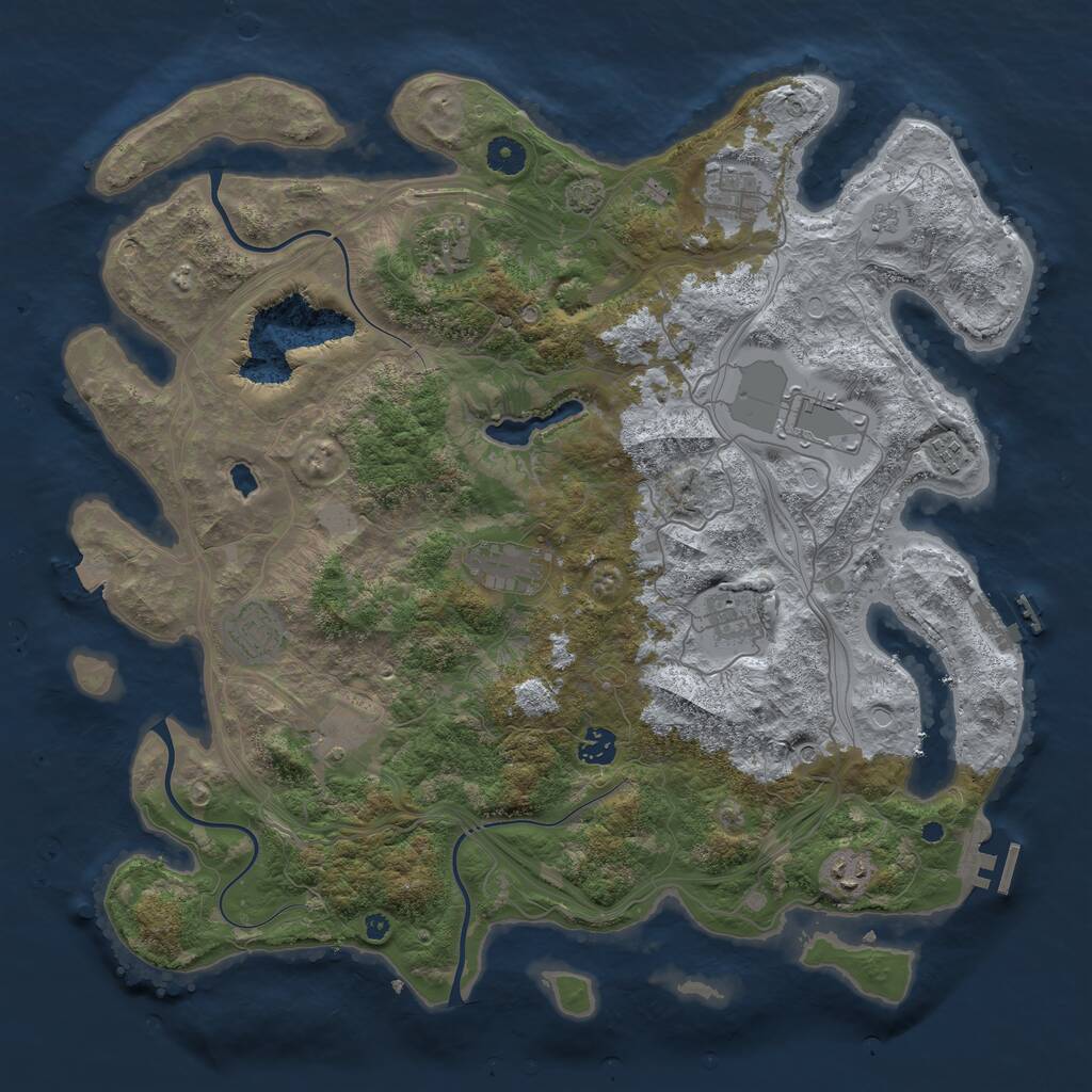 Rust Map: Procedural Map, Size: 4250, Seed: 1305413914, 16 Monuments