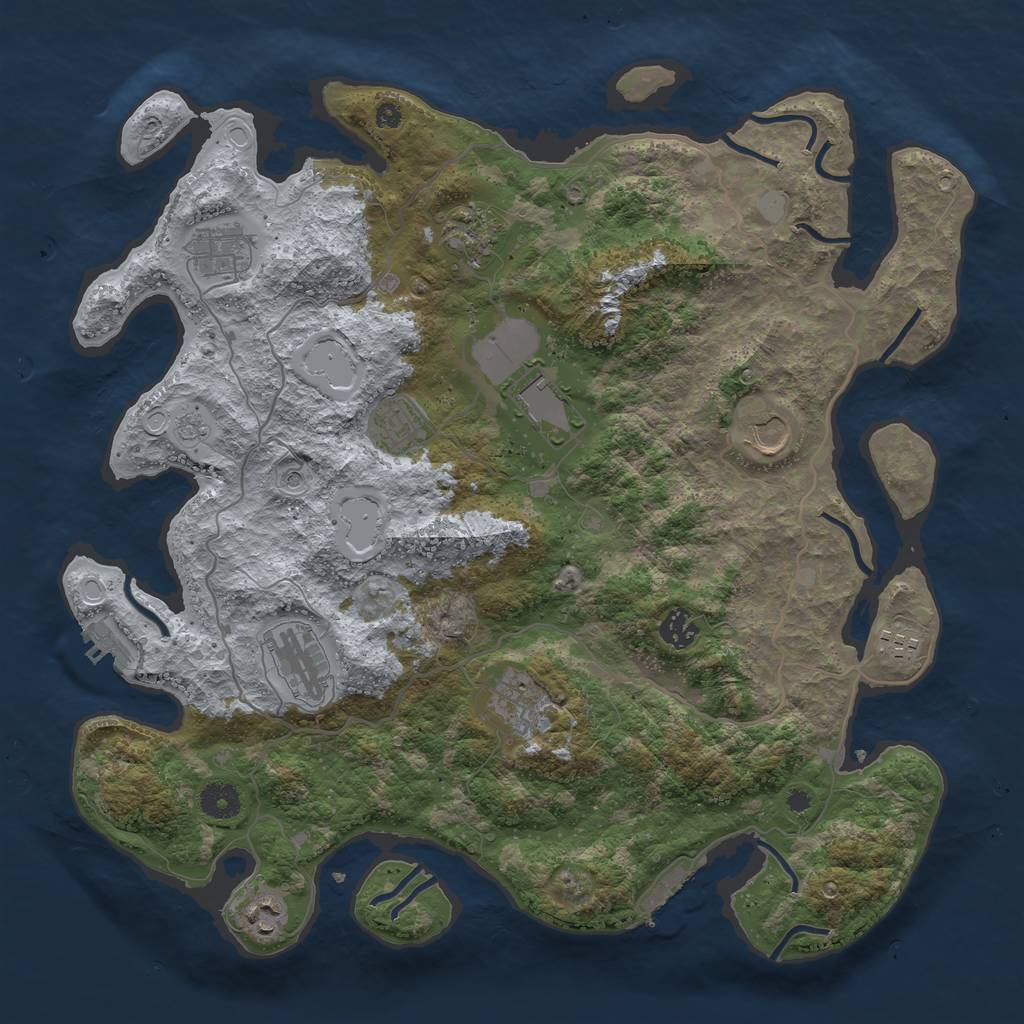 Rust Map: Procedural Map, Size: 4000, Seed: 1181839099, 19 Monuments
