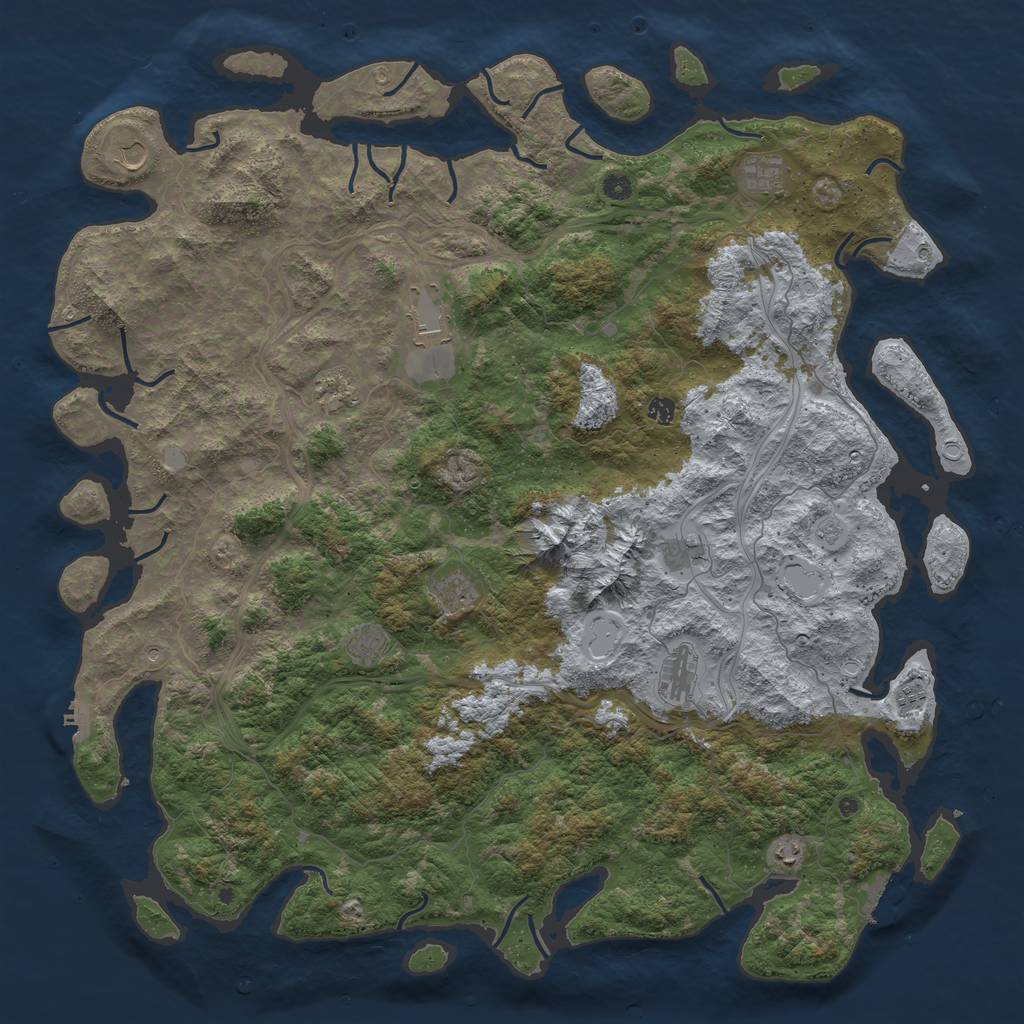 Rust Map: Procedural Map, Size: 5500, Seed: 1875594817, 20 Monuments