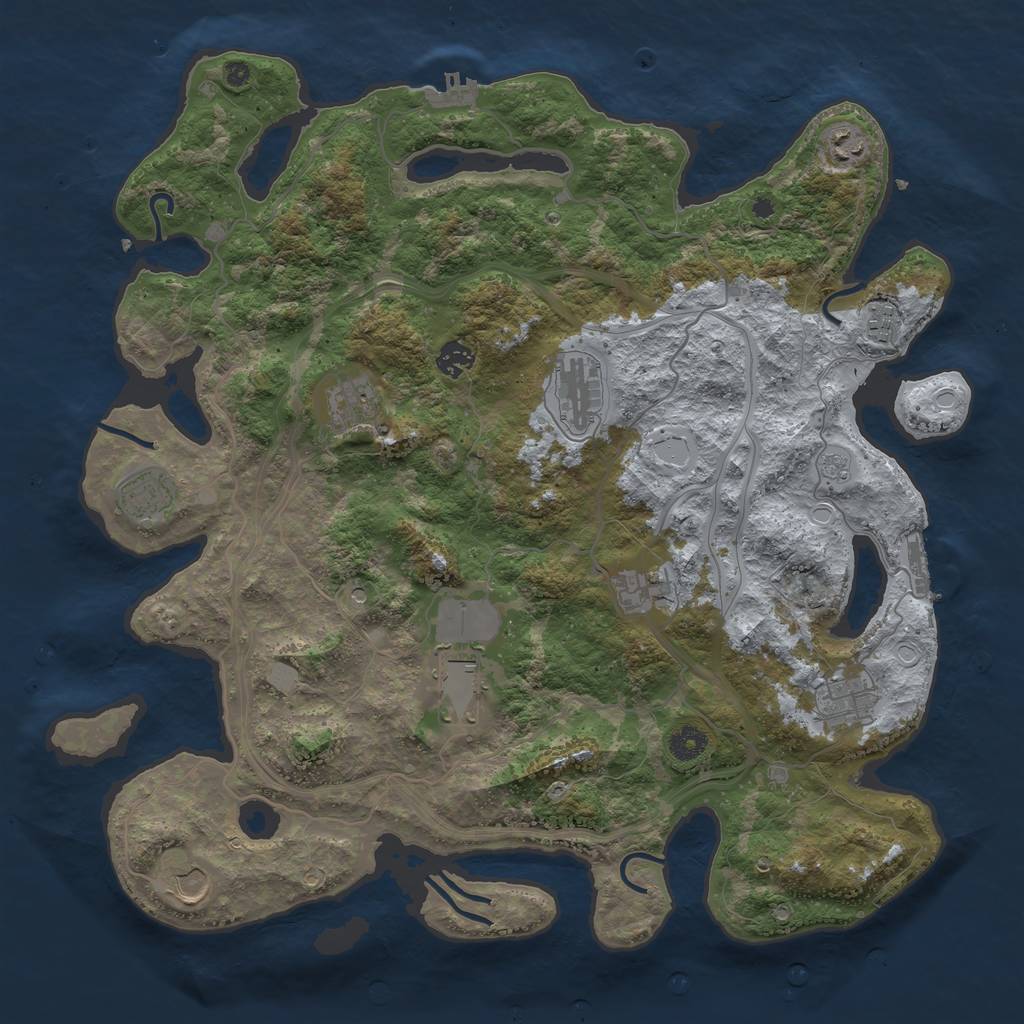 Rust Map: Procedural Map, Size: 4252, Seed: 1337, 19 Monuments