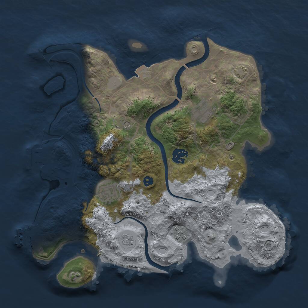 Rust Map: Procedural Map, Size: 3000, Seed: 14277, 10 Monuments