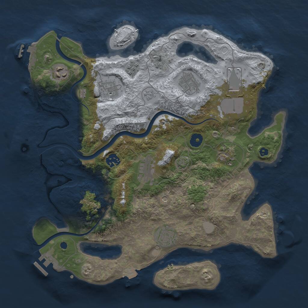 Rust Map: Procedural Map, Size: 3500, Seed: 88127113, 15 Monuments