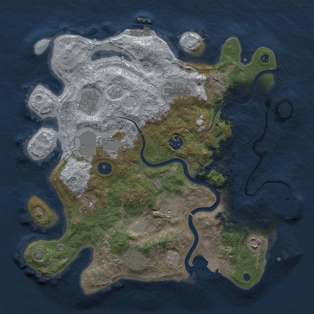 Rust Map: Procedural Map, Size: 3500, Seed: 70565712, 15 Monuments