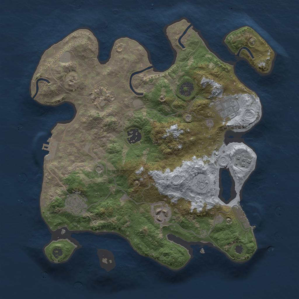 Rust Map: Procedural Map, Size: 3000, Seed: 1933109909, 15 Monuments