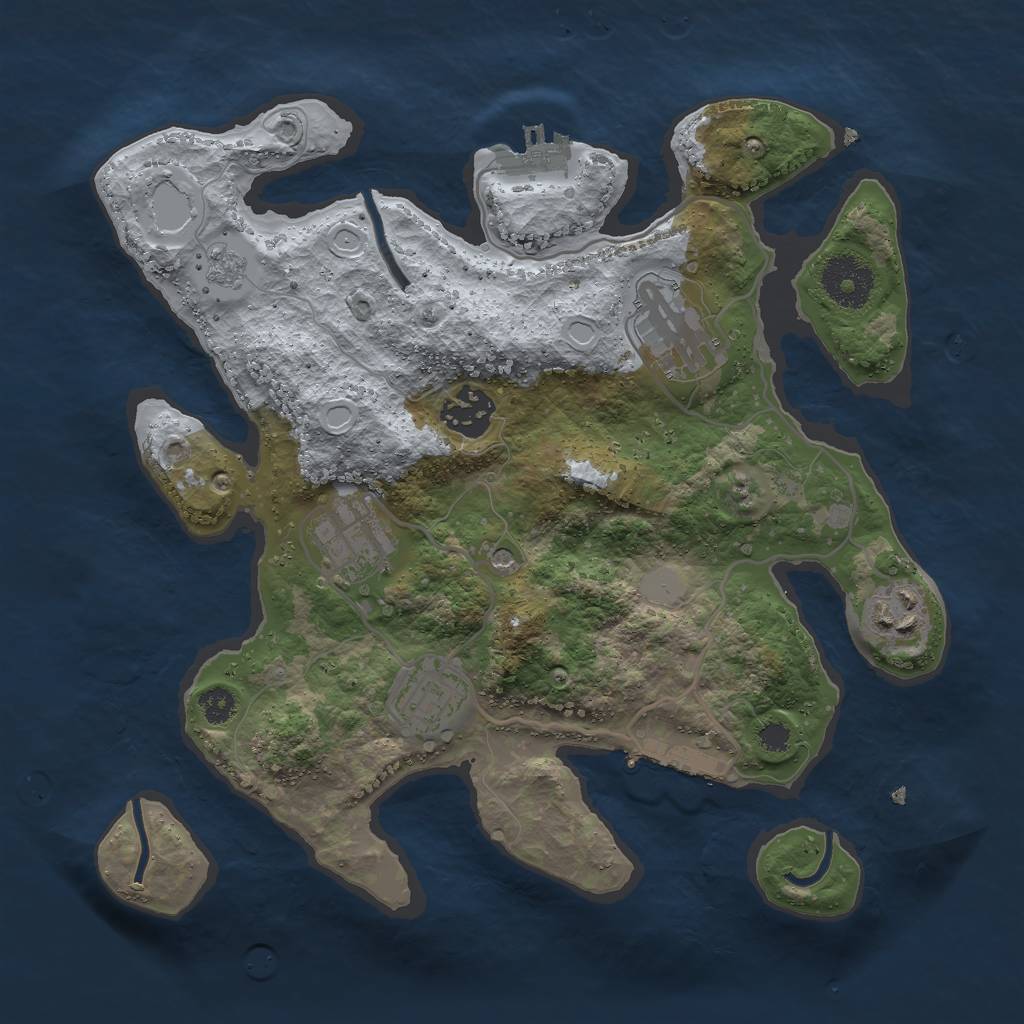 Rust Map: Procedural Map, Size: 3000, Seed: 1194058178, 14 Monuments