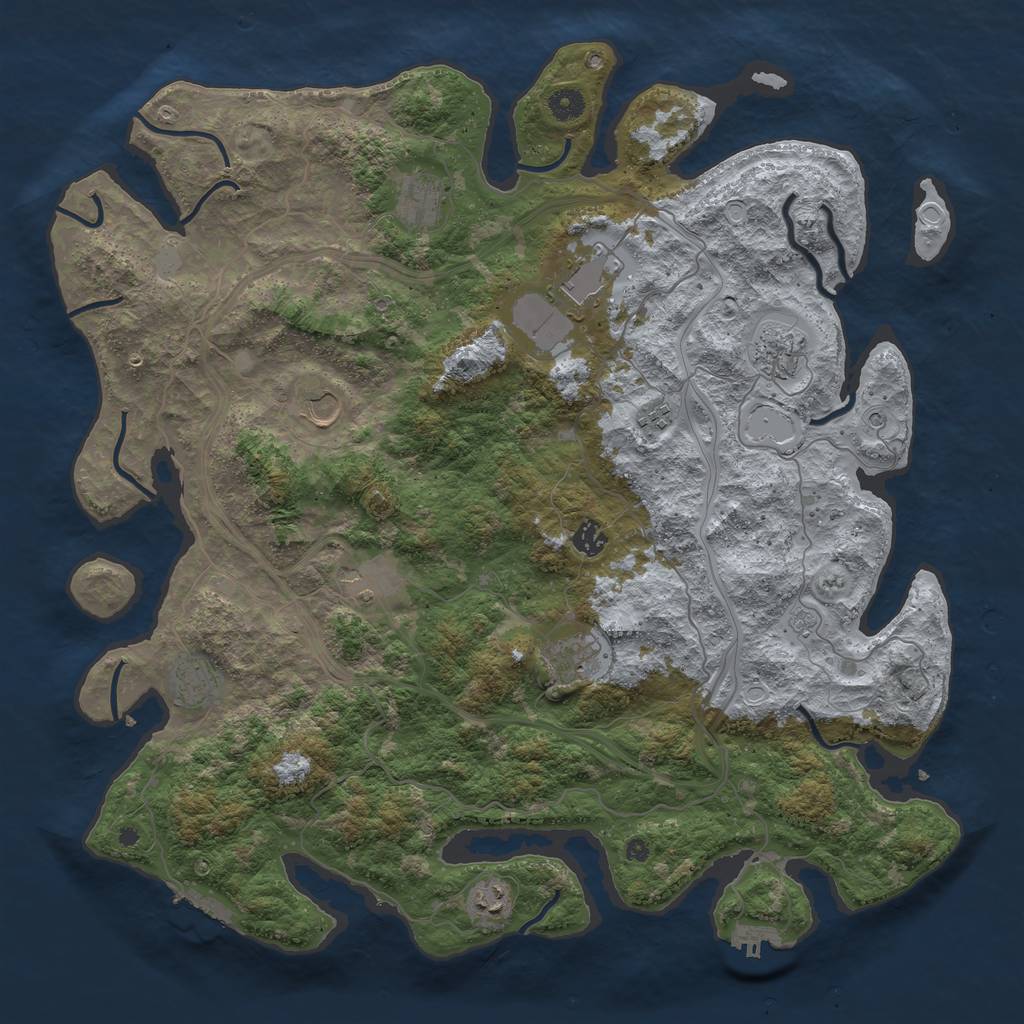 Rust Map: Procedural Map, Size: 4500, Seed: 1929767648, 19 Monuments