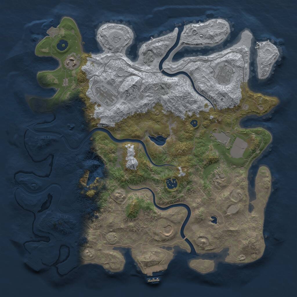 Rust Map: Procedural Map, Size: 4000, Seed: 125125, 13 Monuments