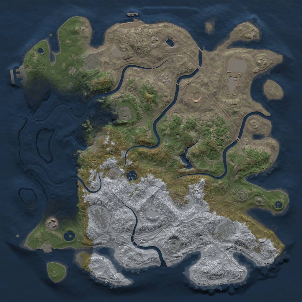 Rust Map: Procedural Map, Size: 4250, Seed: 1897044377, 16 Monuments