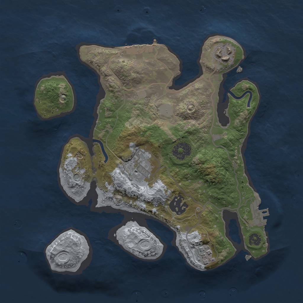 Rust Map: Procedural Map, Size: 2500, Seed: 209232368, 11 Monuments