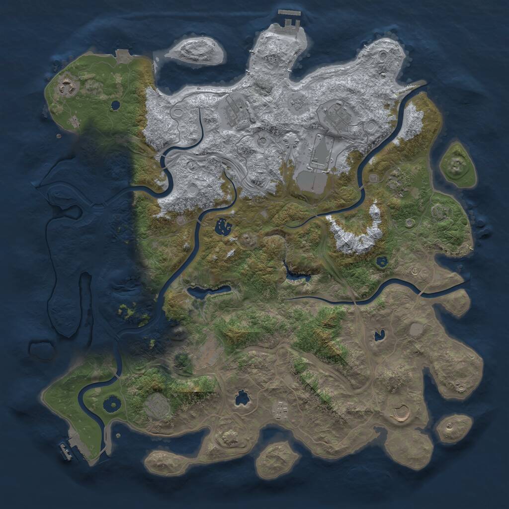 Rust Map: Procedural Map, Size: 4500, Seed: 1929767698, 16 Monuments