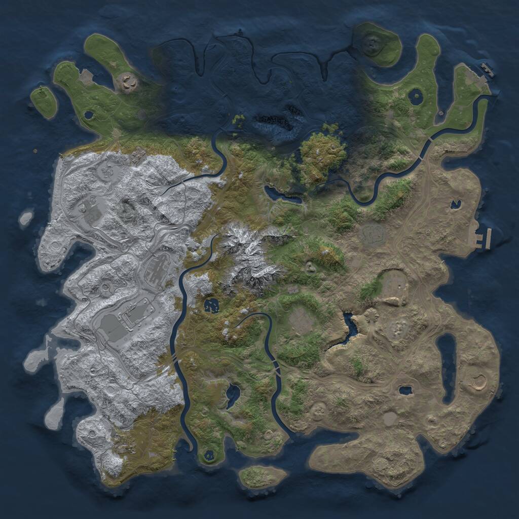 Rust Map: Procedural Map, Size: 5000, Seed: 279, 17 Monuments