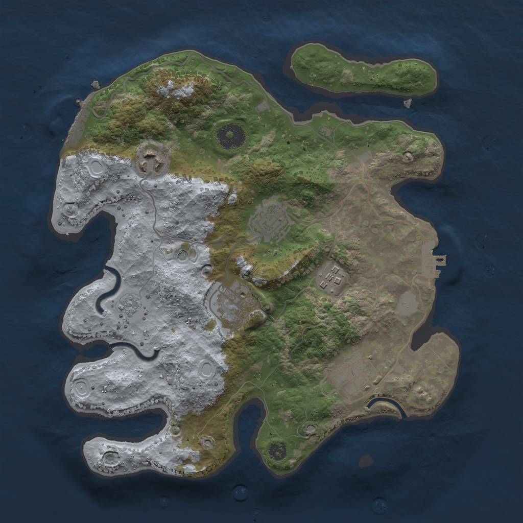 Rust Map: Procedural Map, Size: 3000, Seed: 679766374, 14 Monuments