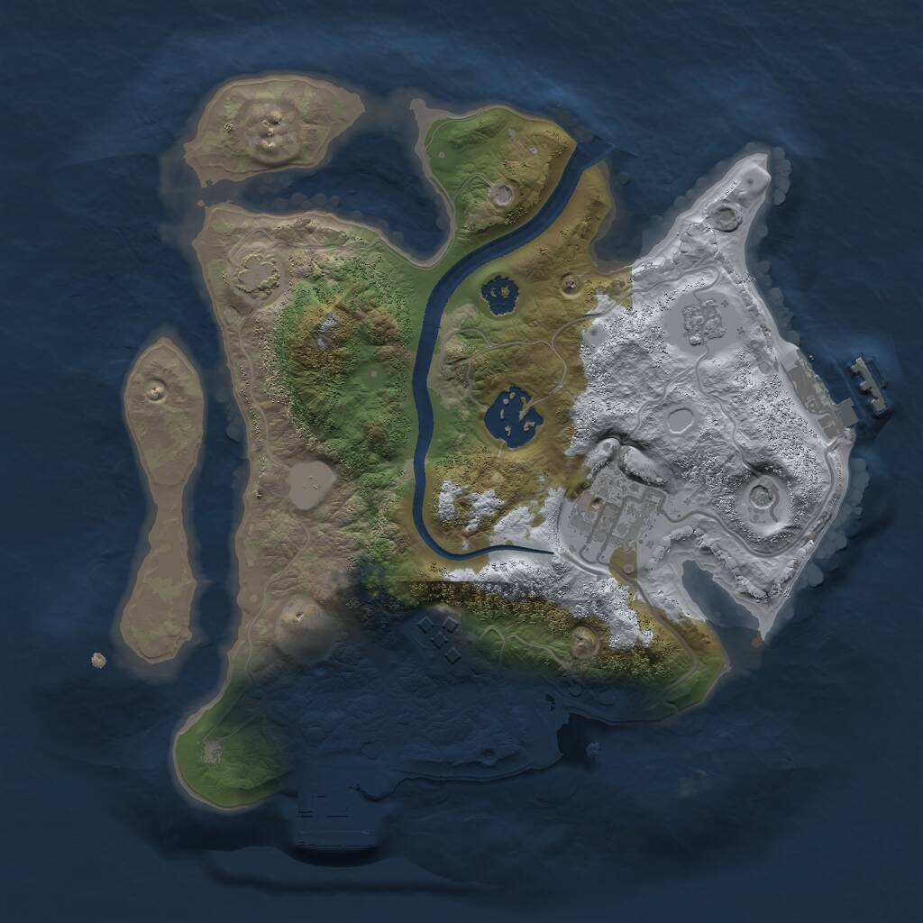 Rust Map: Procedural Map, Size: 2500, Seed: 8052643, 9 Monuments